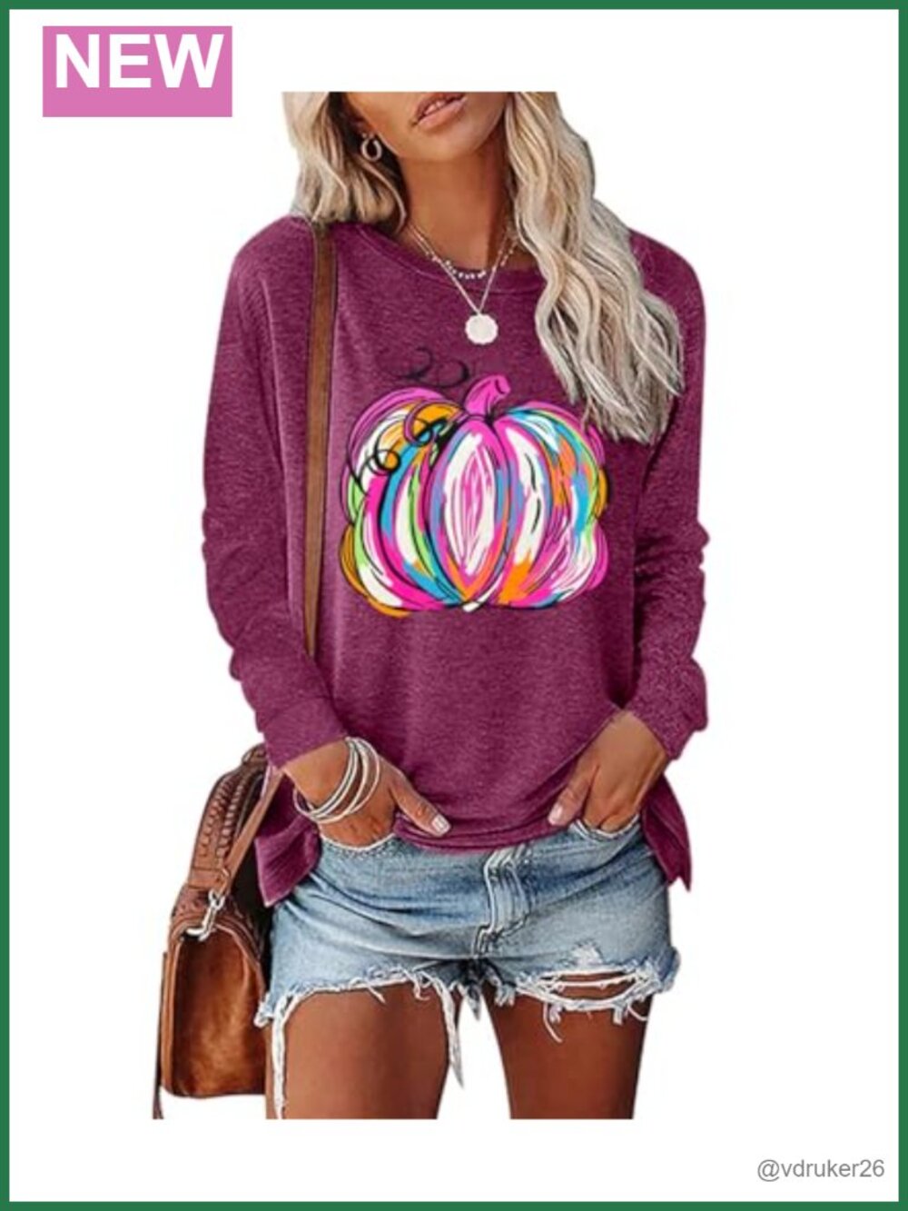 Womens Pumpkin Graphic Crewneck Sweatshirt Long Sleeve Fall Pullover